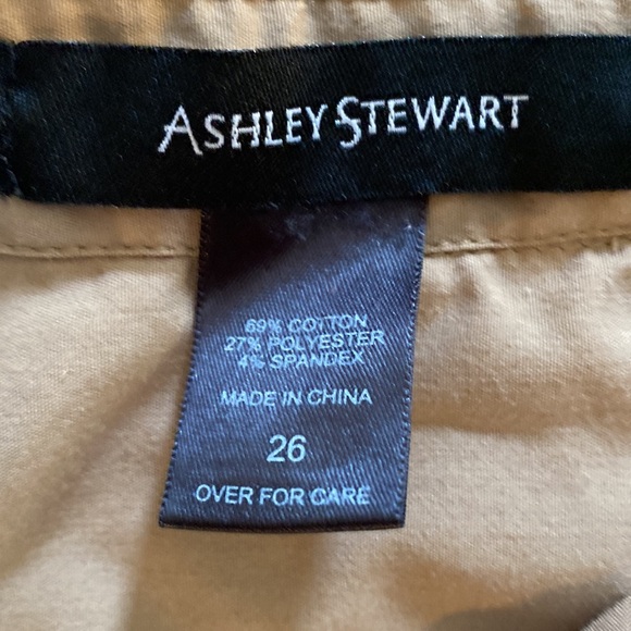 Ashley Stewart Shirt Women Plus Size 26 Tan 
Button Down Pockets 3/4 Sleeve - Picture 2 of 7